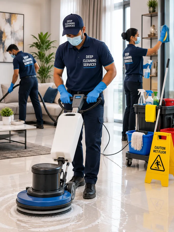 Professional deep cleaning supplies and equipment